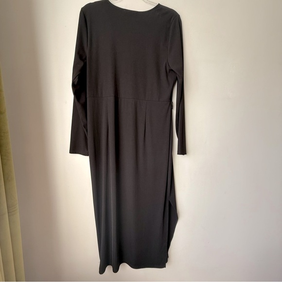 Eloquii Black Wrap Cut Out Front Long Sleeve Maxi Dress 18/20 - Picture 6 of 7